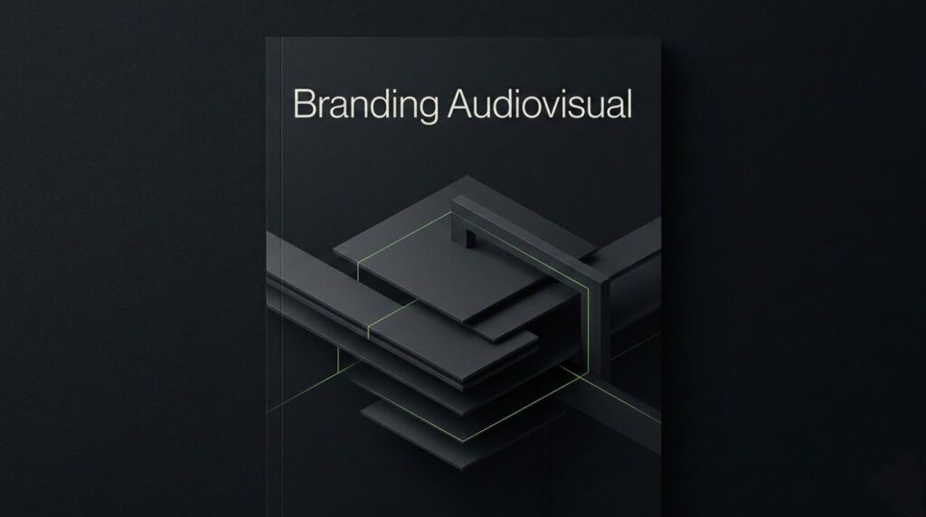 Capa editorial premium representando branding audiovisual como arquitetura de percepção da marca
