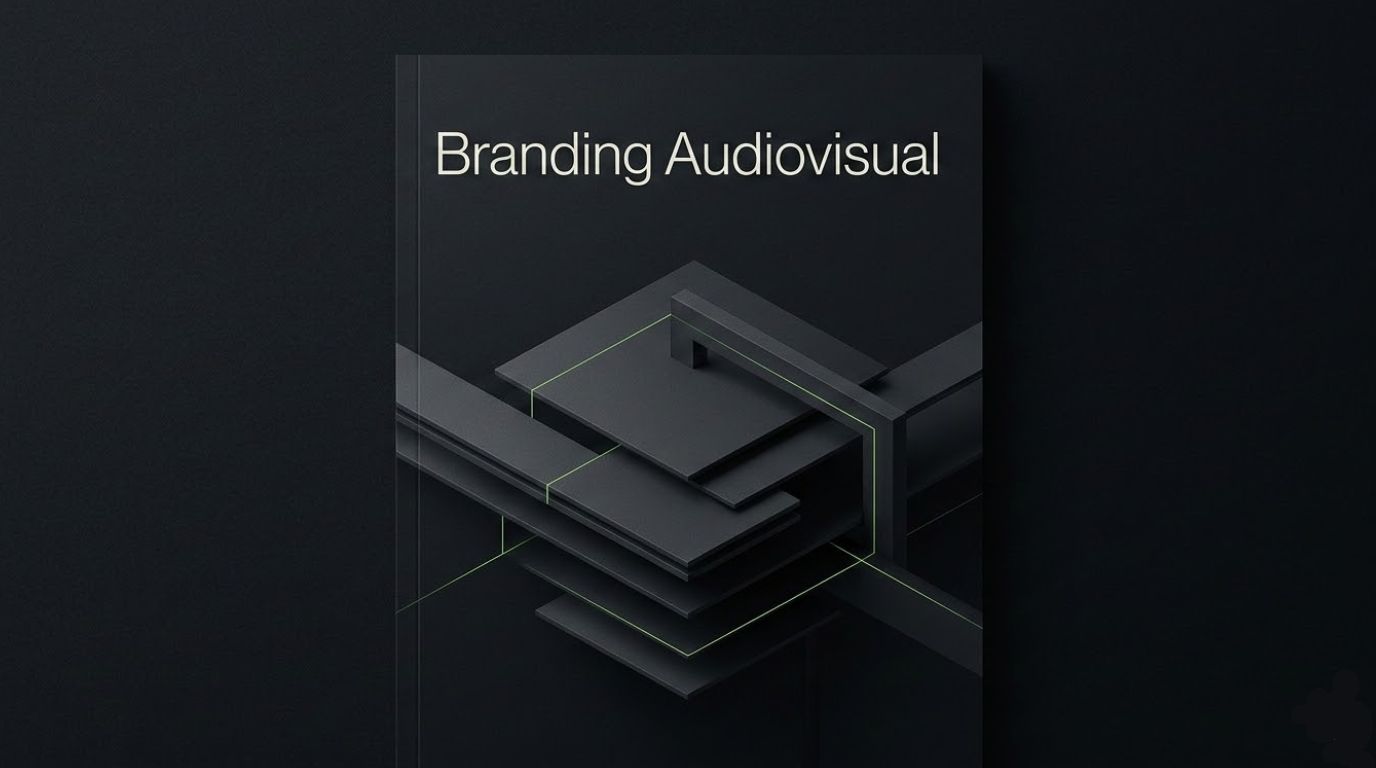 Capa editorial premium representando branding audiovisual como arquitetura de percepção da marca